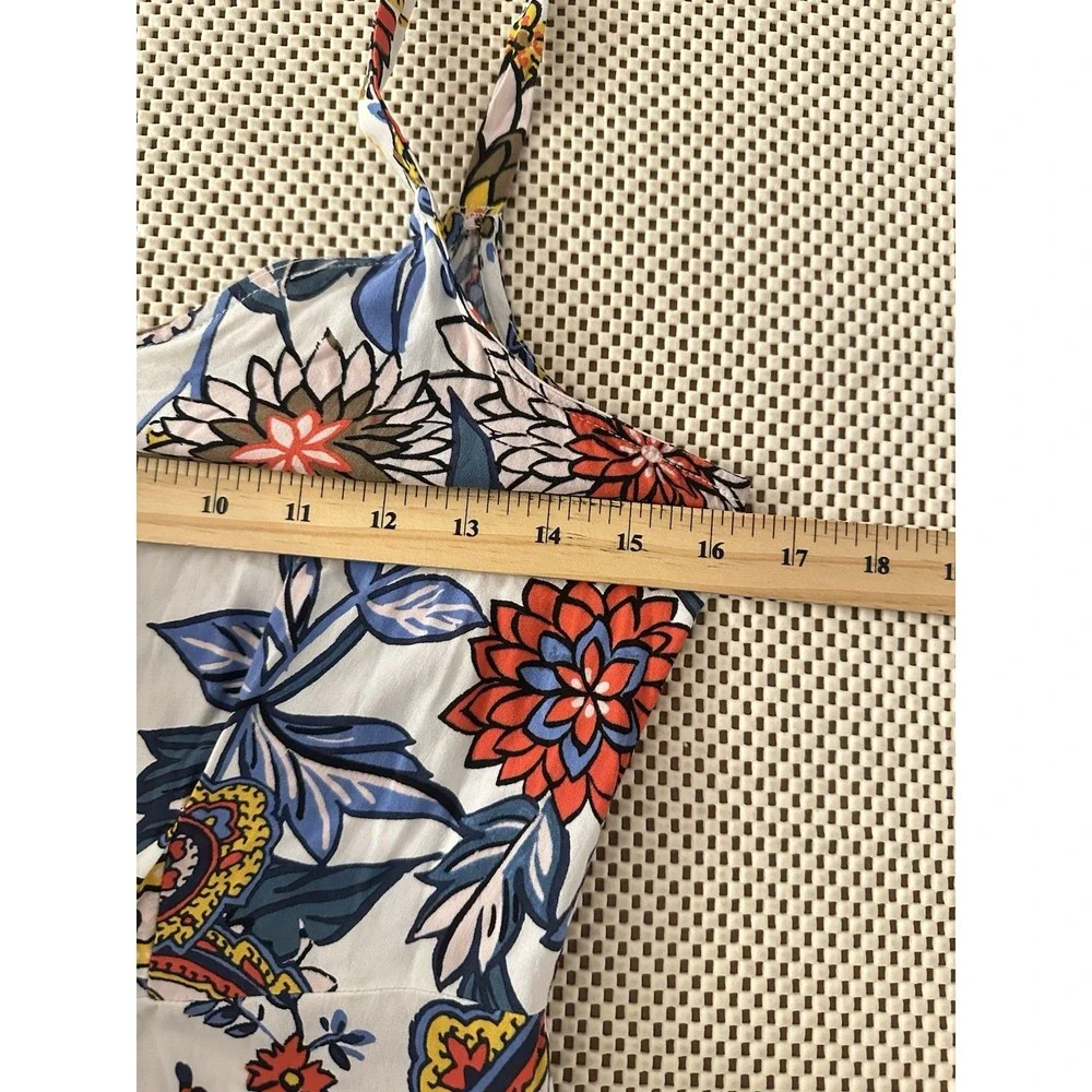 Macy's MSK Sleeveless Maxi Dress Women Size S‎ 4/6 Paisley Flowy Boho Tie Front - Picture 6 of 8